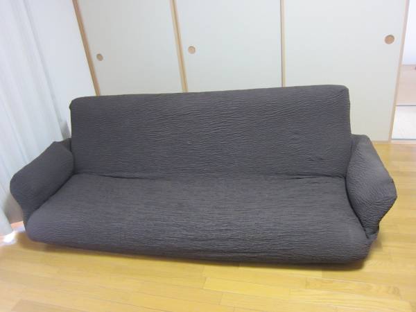 中古美品　3人掛け用　ソファーカバー　マリオン　色：ブラウン_1