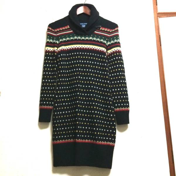RALPH LAUREN(ラルフローレン)/ショールカラー ニットワンピース