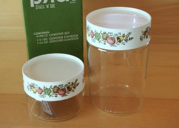 2個セット箱入 パイレックス Spice of Life キャニスター 大 小