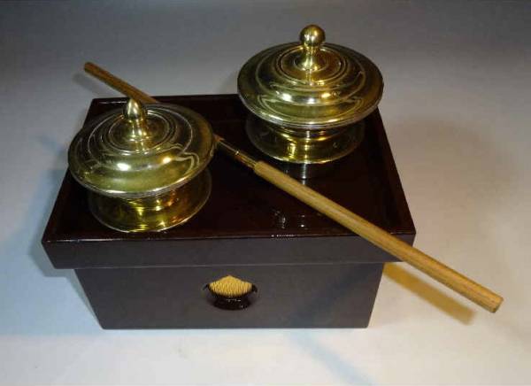 密教法具】洒水器/塗香器/散杖：2器/台付◇阿含：真言：仏教(仏具一般
