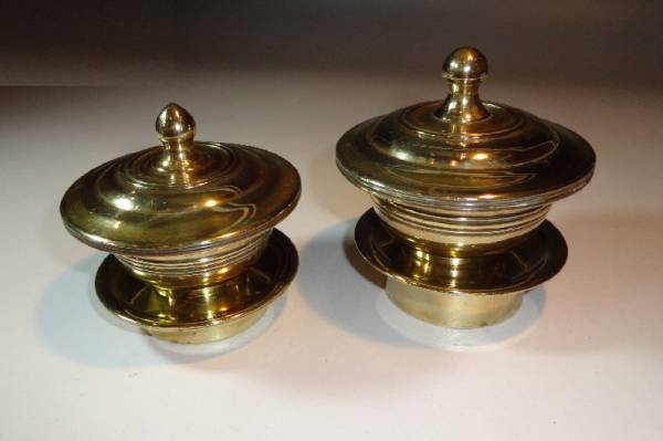 密教法具】洒水器/塗香器/散杖：2器/台付◇阿含：真言：仏教(仏具一般