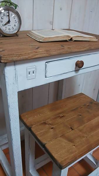 *ｈａｎｄｍａｄｅ・コンセット付・机＆椅子セット(コンパクト)_3