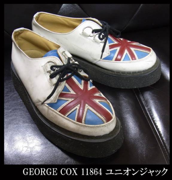 ジョージコックス　「ゆず」コラボ　レア　E COX 古着 レア！GEORGE COX ジョージコックス ユニオンジャック UK8 中古