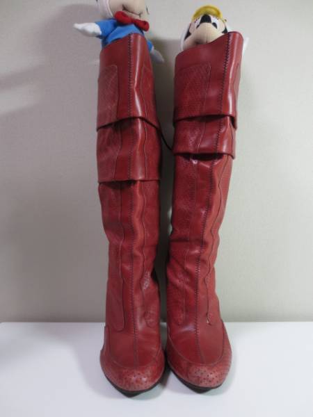 【DIESEL】ディーゼル☆レディースロングブーツ☆赤☆24.5㎝