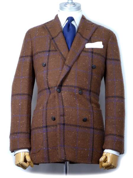 3新品★BOGLIOLIボリオリ(伊★DR06A16 DOVER茶格子ツイードWJK48