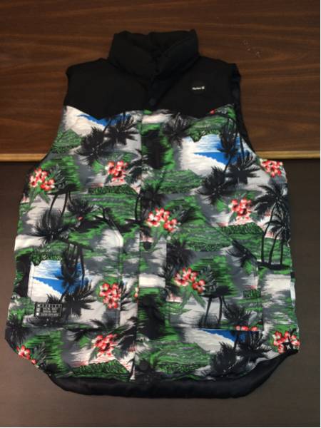 中古品 ハーレー Hurley 柄 ダウンベスト L　RHC　ロンハーマン