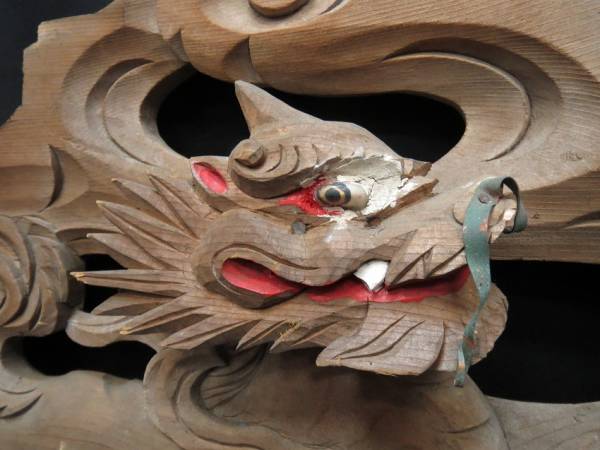 ☆だんじりの彫り物 麒麟彫刻 地車 山車 木彫 時代物5点☆F16295 | 春