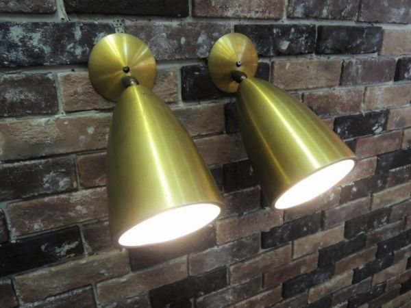 1950-60's ヴィンテージ ゴールド ブラケット ランプ