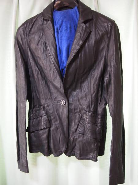 シワ加工 レザージャケット 購入額:49，000円 サイズフリー 本革