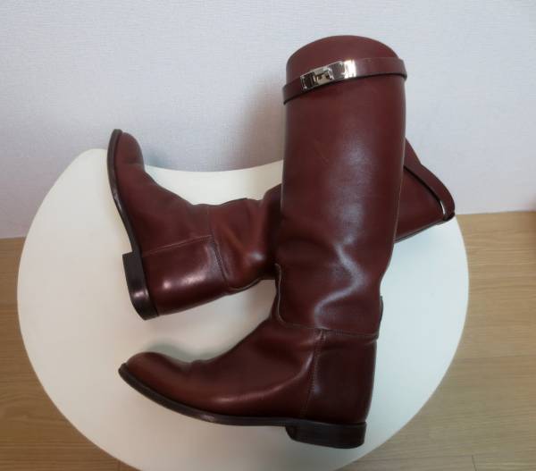 エルメス　ケリー　ジョッキーブーツ　36　茶　美品　