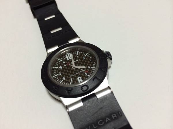 BVLGARI アルミニウム ボーイズ カーボン文字盤 AL32TA クォーツ 