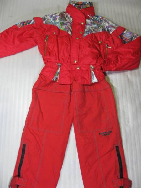 レディーススキーウェア上下セット レッド L（11-3）
