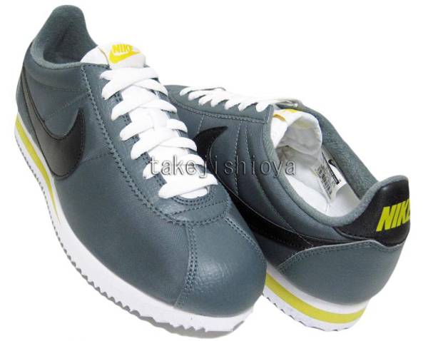 NIKE コルテッツ ナイロン 灰/黒/白/黄 26.0cm CORTEZ NYLON