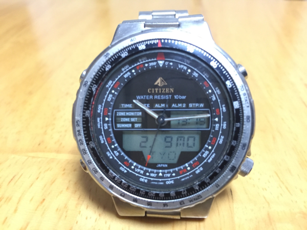 CITIZEN C080 稼働 中古 デジアナ クロノグラフ レア ワールド_1