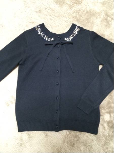 ★美品★Chesy チェスティ★ビジュー付リボンカーディガン★黒
