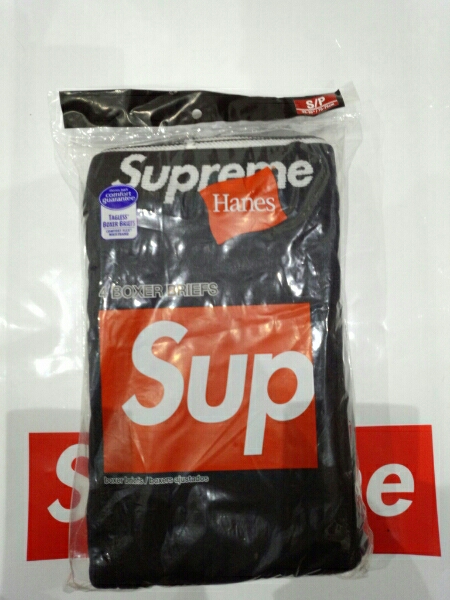 15SS Supreme Hanes Boxer Briefs ボクサー パンツ 黒 S