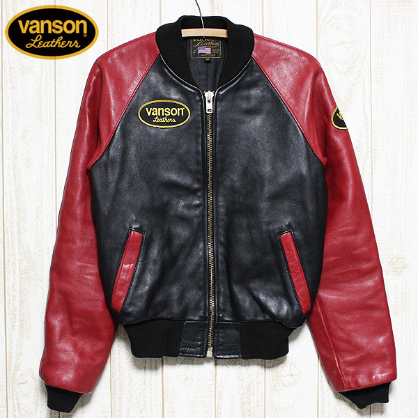 VANSON バンソンTJVレザージャケット希少34size 9TJV(ライダース 