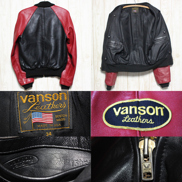 VANSON バンソンTJVレザージャケット希少34size 9TJV(ライダース
