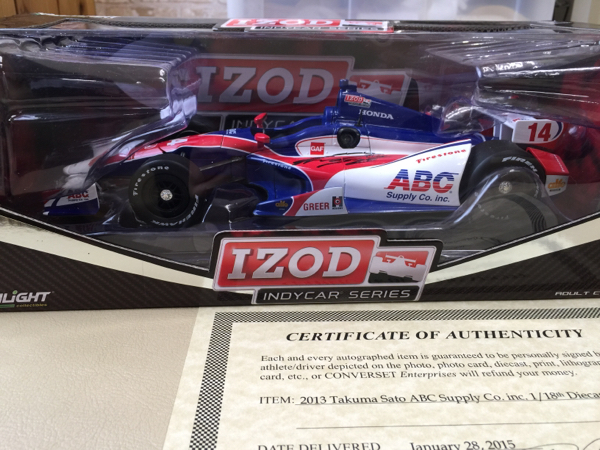 1/18 INDY CAR 佐藤琢磨 サイン入り 証明書付き 新品