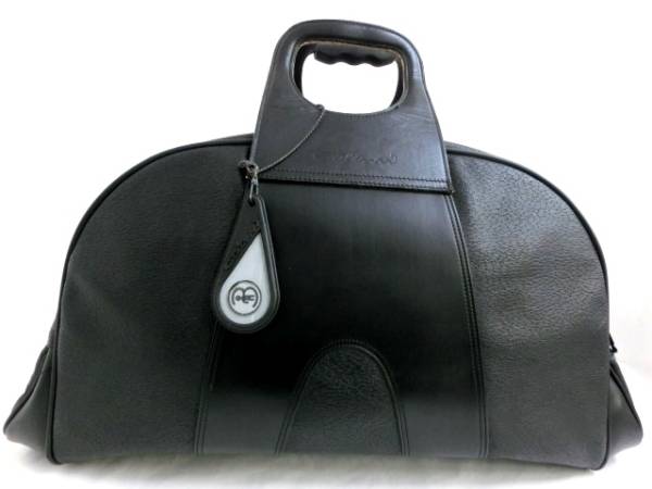 1円～◆シック♪レザーボストンバッグ◆ブラック◆旅行/出張◆