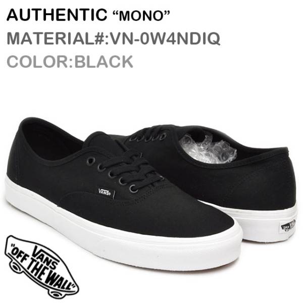 ラスト1足◆VANS/バンズ◆AUTHENTIC/MONO/BLACK/US9/27cm