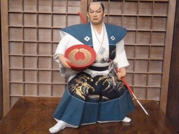 中古博多人形～大きく男前の黒田節・槍の「母里太兵衛」(日本人形