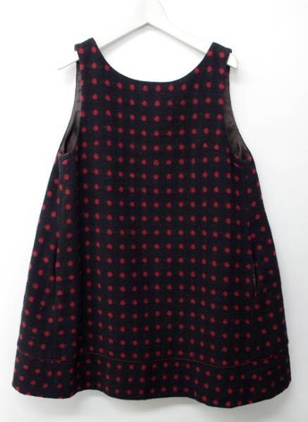 LoisCRAYON ロイスクレヨン ドット柄ウールワンピースM 15036197