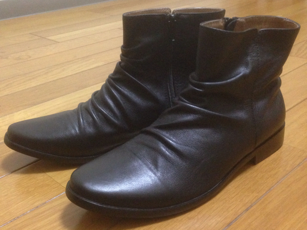 新品 ナノユニバース サイドジップ ブーツ 41 黒 25.5 EDWARD