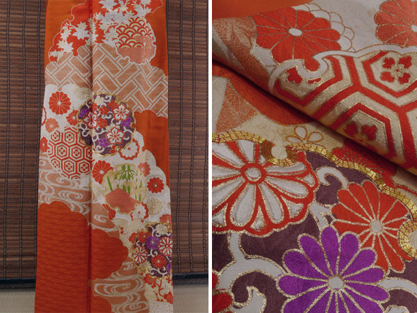 【よそおい】9634振袖　京友禅金彩　L寸○即決送料無料