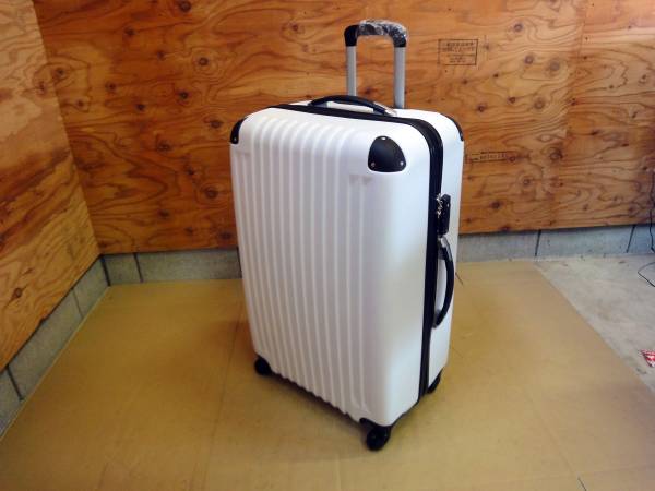 1円~売切 スーツケース 大型86L LサイズTSAロック ホワイト（25