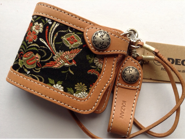 新品展示品！花山 デグナー ショートレザーウォレット和柄財布a