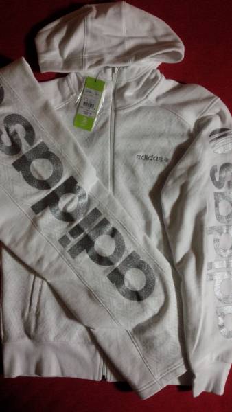 新品 adidas アディダス パーカー スウェット上下セット 白 M