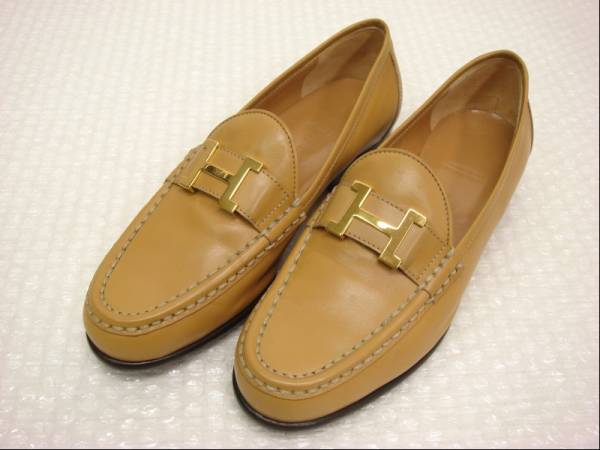 【LMZ0004】HERMES エルメス Hバックル カチカチ ローファー 37