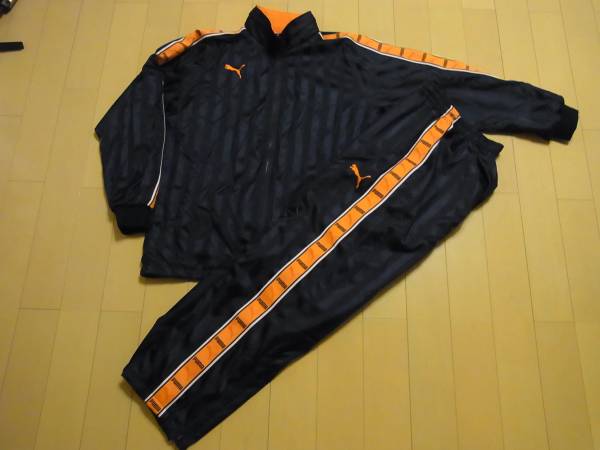 PUMAプーマウインドブレーカー上下紺オレンジL