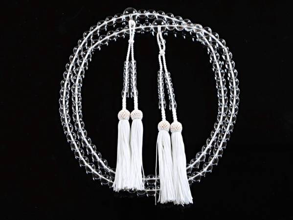 ★八宗兼用 尺六 高品質 天然本水晶 本式数珠 寺院念珠 