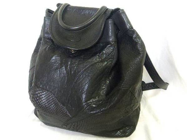 T9551★【IBIZA】イビザ 巾着 リュックサック♪高級レザー★美品