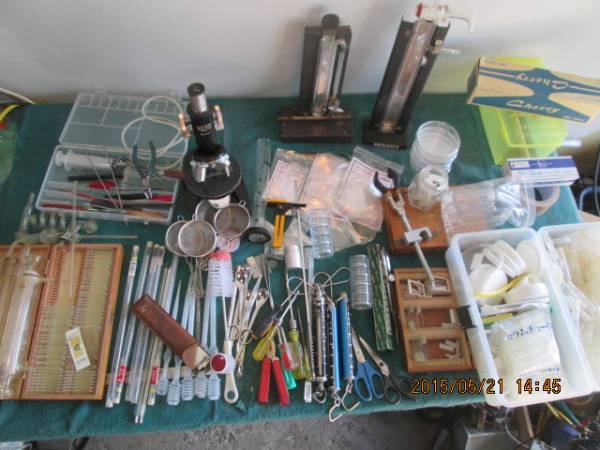 理科実験器材　顕微鏡KENT　シャーレ　プレパラートなど