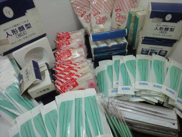 S514】 人形顔型・材料・付属品(粘土ヘラ・小筆)各種大量！