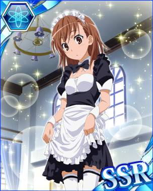 美少女モバゲー　とある魔術の禁書目録　御坂美琴　プロモカード モバゲー とある魔術の禁書目録 SSR 技/[メイド初心者]御坂美琴(携帯型