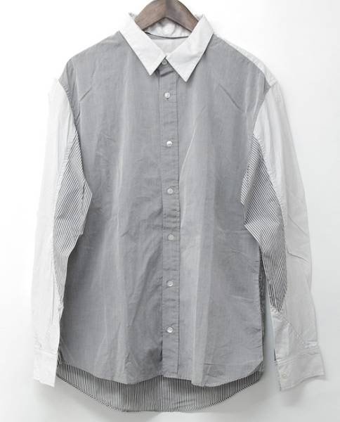 ☆visvim 襟取り外し ストライプ 切替 シャツ L 15030219