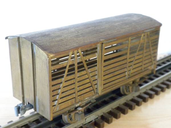 〈Oゲージ〉KTM／２軸貨車 カ (家畜車) 真鍮生地組立完成品 C