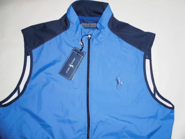 ”新品”PoLo GOLF ラルフローレン薄手フルZIPナイロン・ベストL