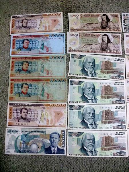 旧紙幣 メキシコ ペソ（MXN）のセット 10000ペソほか(世界)｜売買