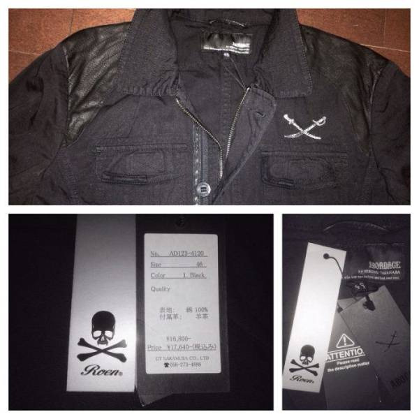 新品ヒロムタカハラ値札1万7640(ロエン)ブランド革レザー付売切