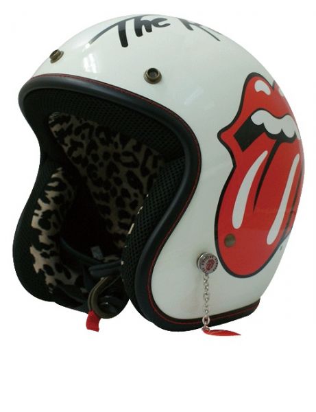 ローリングストーンズ　ジェットヘルメット　白　L 新品 ローリングストーンズ ジェットヘルメット白ホワイトバイク ,新