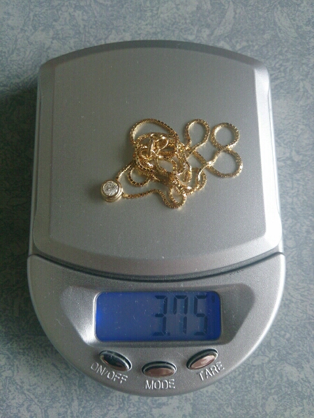 ￥１スタート 750（K18） 天然ダイヤネックレス 0.30ct 約3.75g