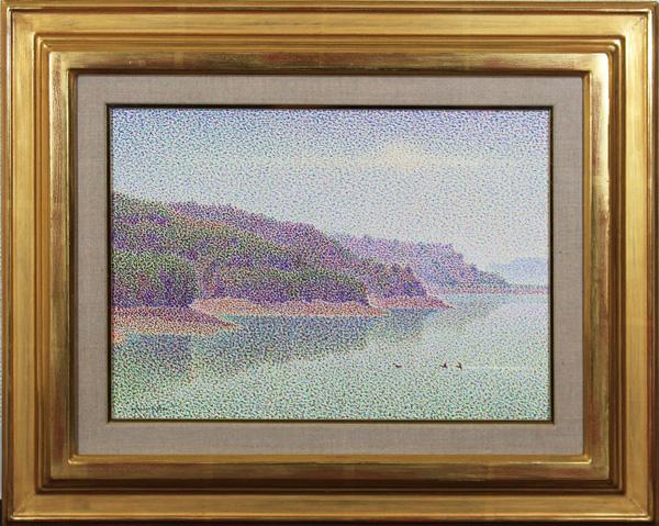 ◆山田嘉彦◆羽音◆油彩◆F4号◆点描画◆東京学芸大学名誉教授◆