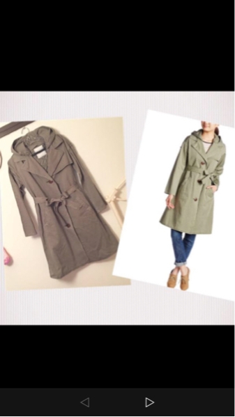 美品リリーブラウン☆秋冬物ワークトレンチコート カーキ