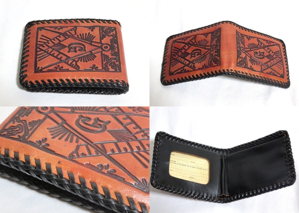 ビンテージ フリーメイソン レザーウォレット 財布 札入れ 本革