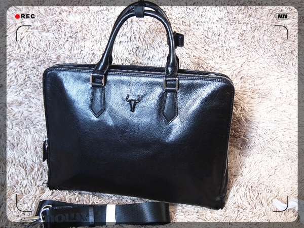 ◆機能性◆牛革2WAY◆ビジネスバッグ◆黑色